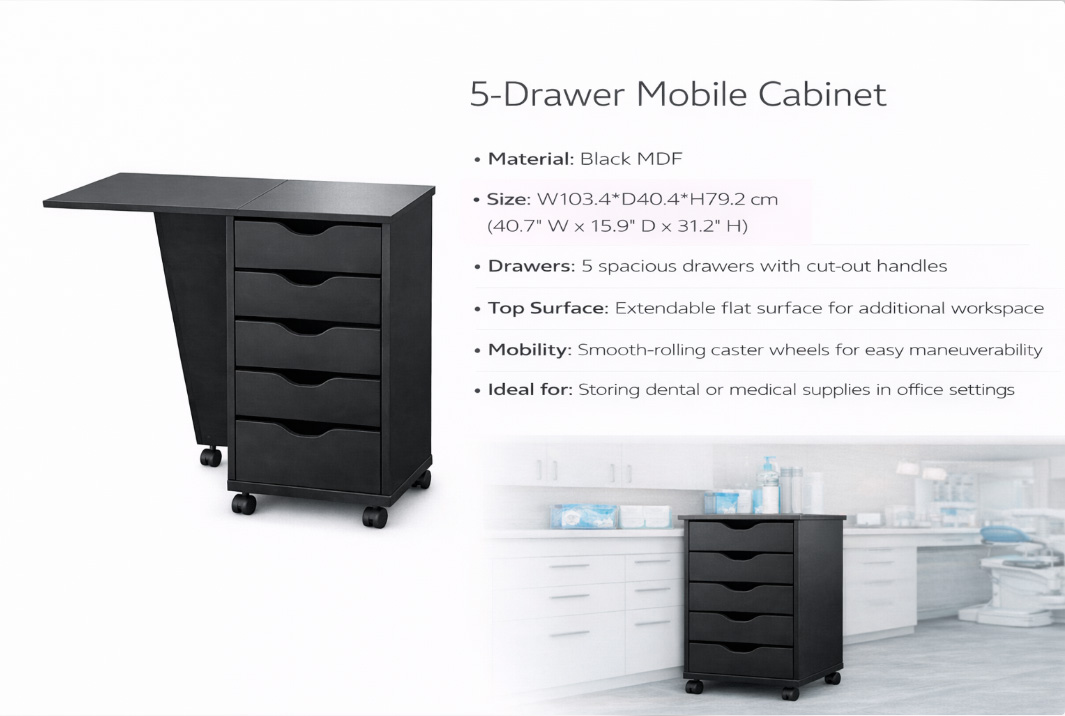 5-Drawer Mobile Cabinet